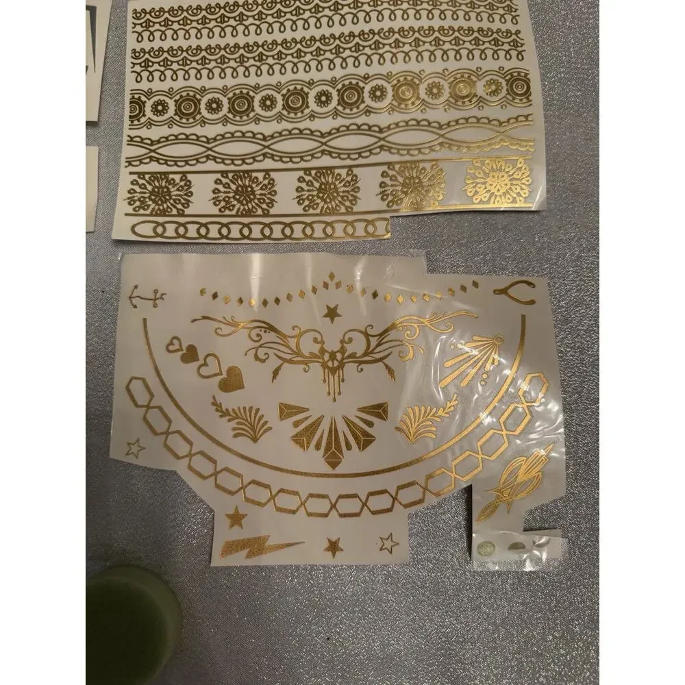 Temporary Tattoos Set Gold Silver Sponge Boho Bohemian Festival Jewelry